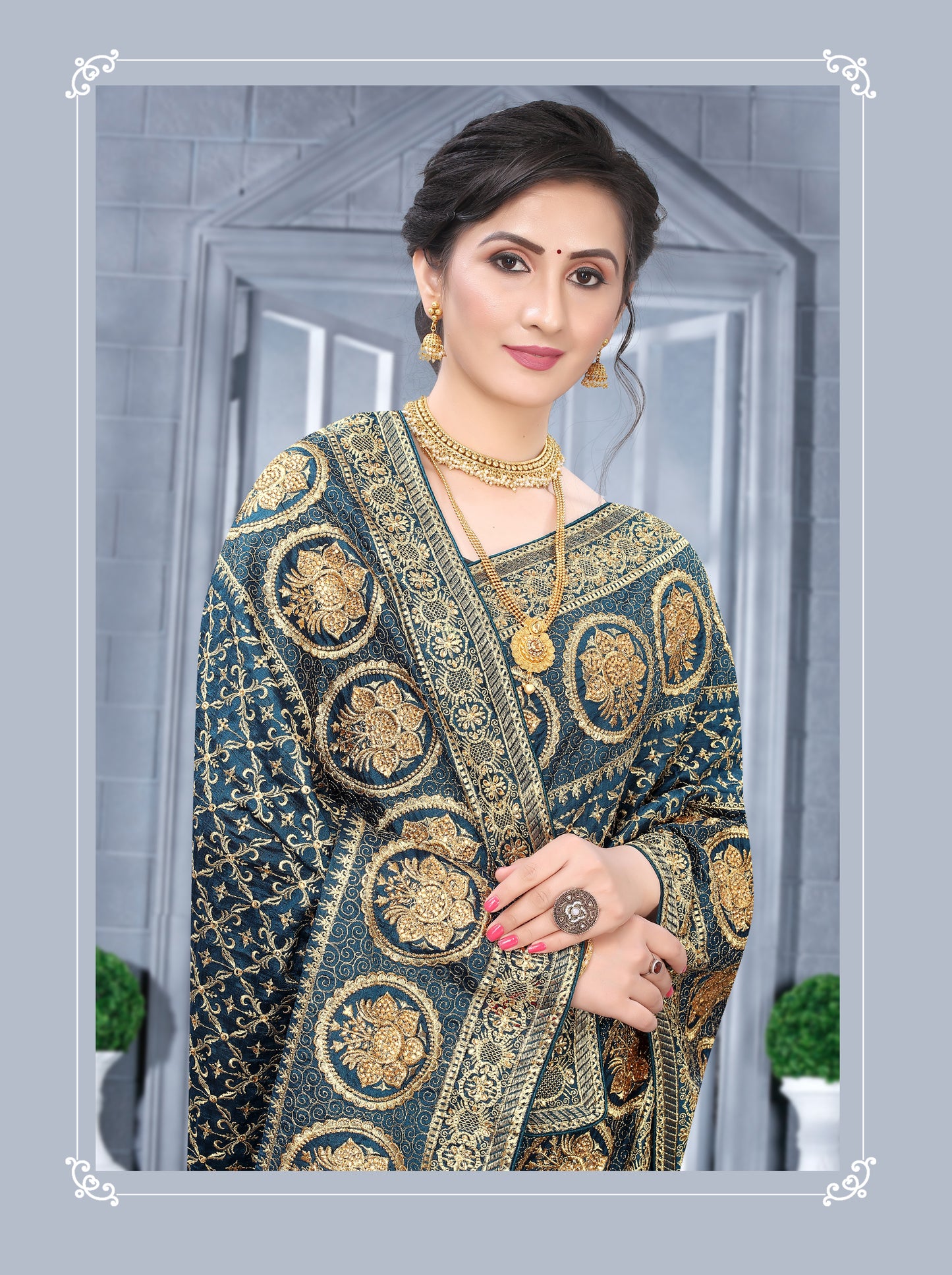 Catalog Designer Embroidery Work Saree