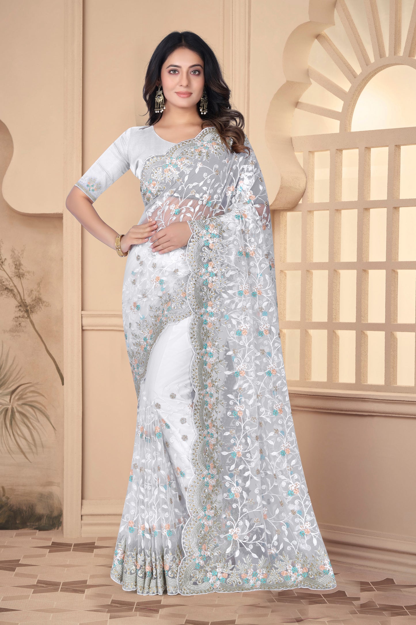 Catalog Designer Embroidery Work Saree