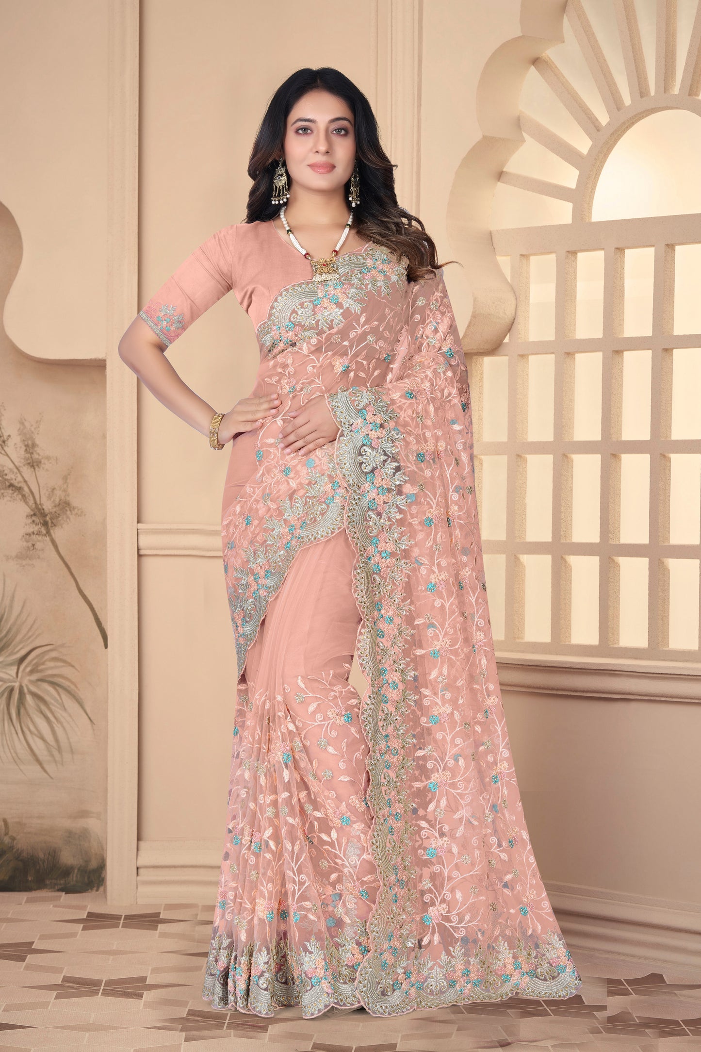 Catalog Designer Embroidery Work Saree