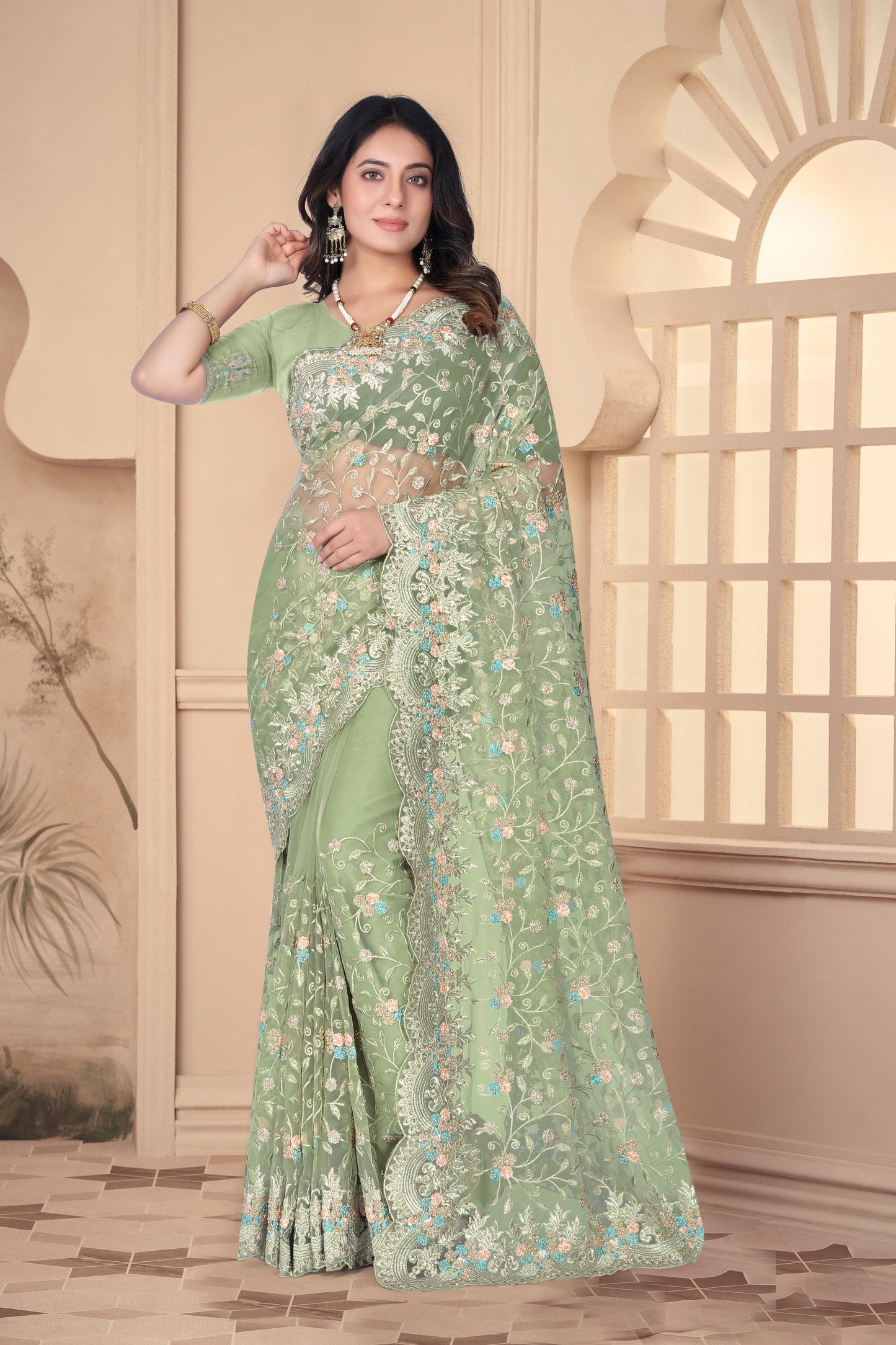 Catalog Designer Embroidery Work Saree