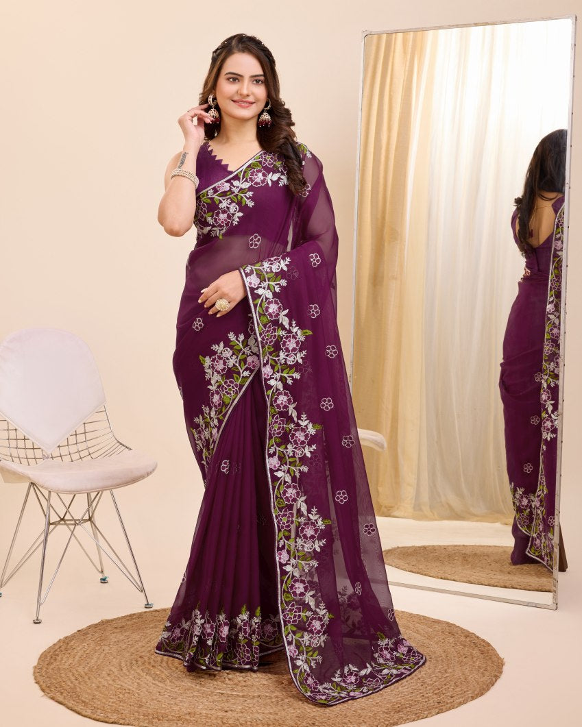 Catalog Designer Embroidery Work Saree