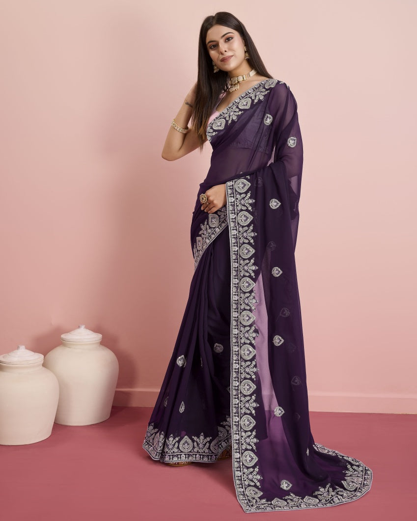 Catalog Designer Embroidery Work Saree