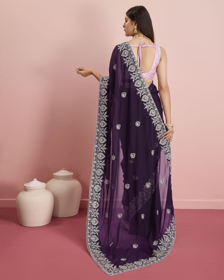 Catalog Designer Embroidery Work Saree