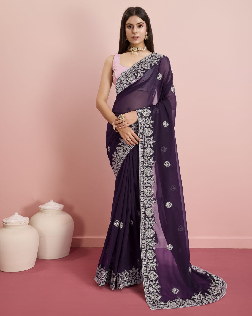 Catalog Designer Embroidery Work Saree