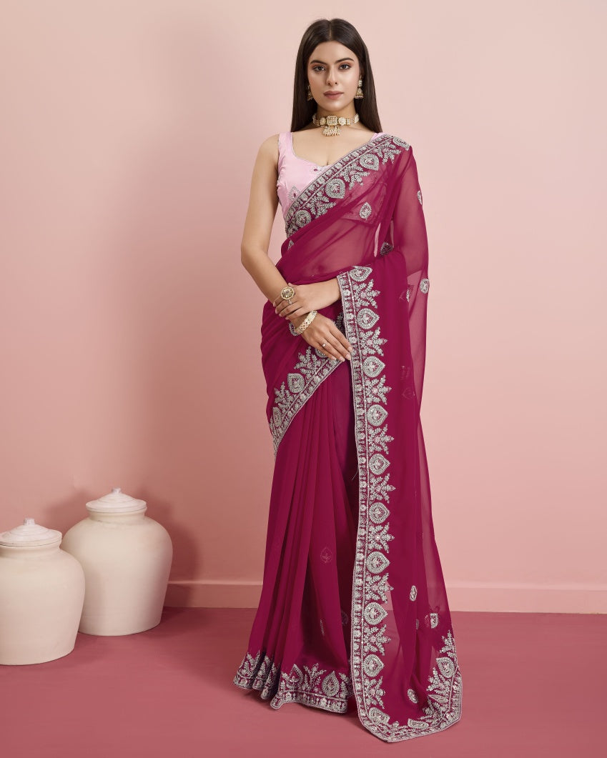 Catalog Designer Embroidery Work Saree