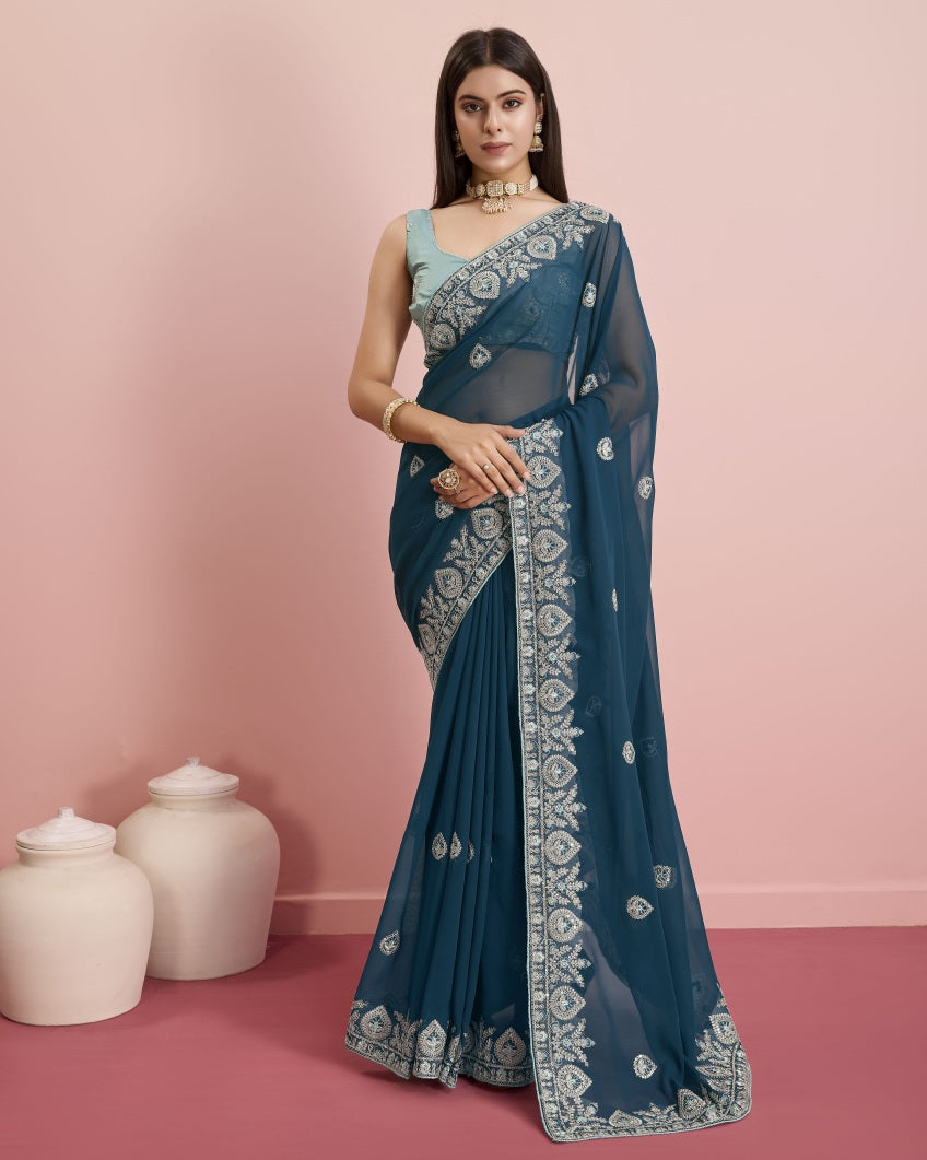 Catalog Designer Embroidery Work Saree