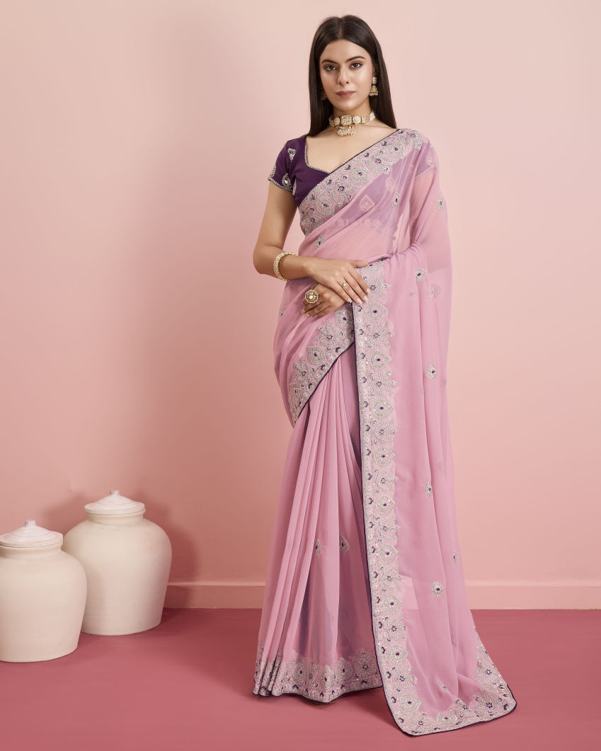 Catalog Designer Embroidery Work Saree