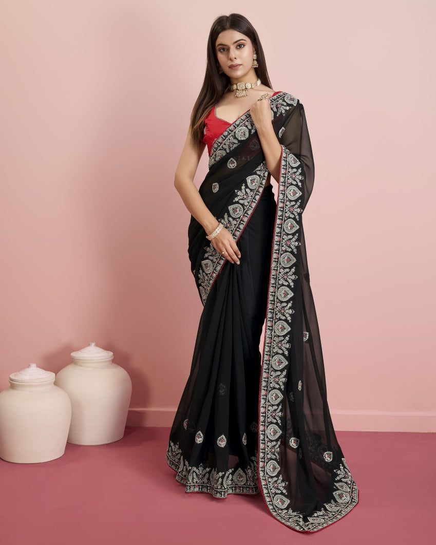 Catalog Designer Embroidery Work Saree