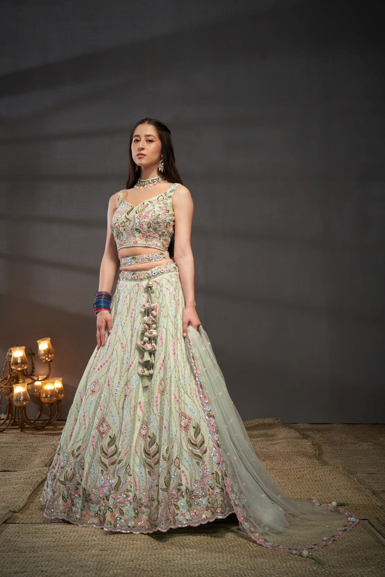 New Semi Stitiched Bridal Lehenga Choli