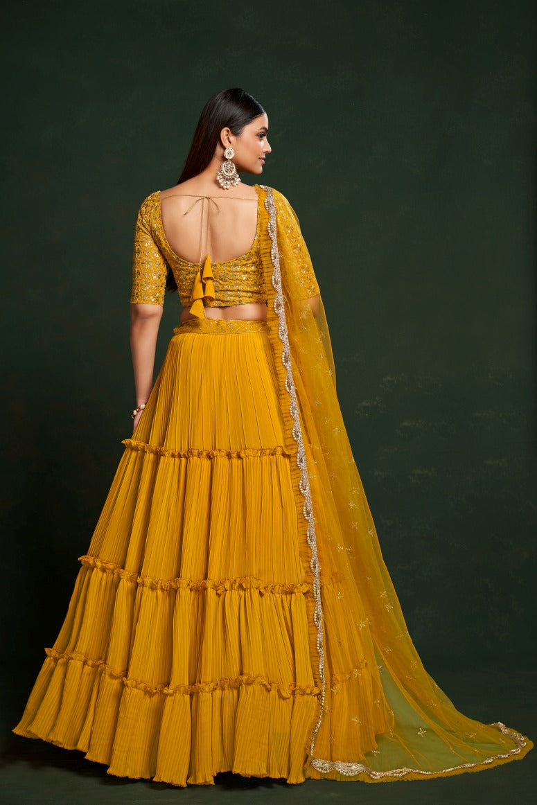 New Semi Stitiched Georgette Lehenga Choli