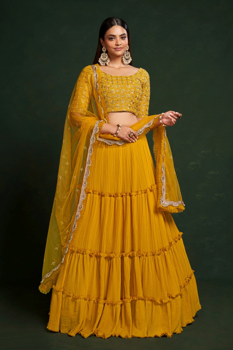 New Semi Stitiched Georgette Lehenga Choli