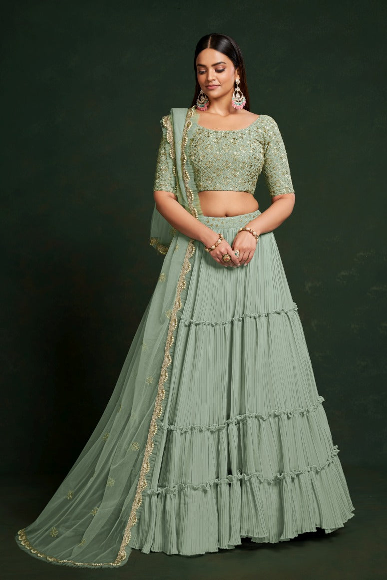 New Semi Stitiched Georgette Lehenga Choli