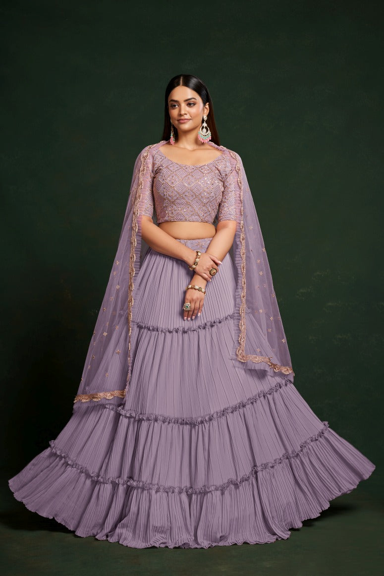 New Semi Stitiched Georgette Lehenga Choli