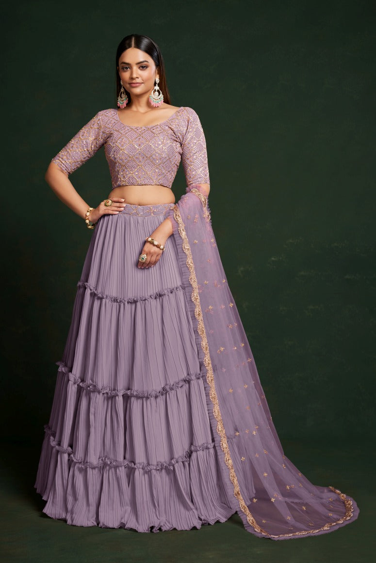 New Semi Stitiched Georgette Lehenga Choli