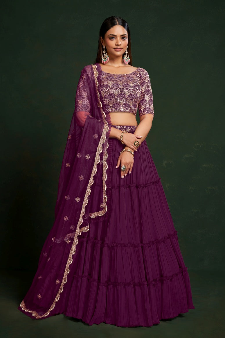 New Semi Stitiched Georgette Lehenga Choli