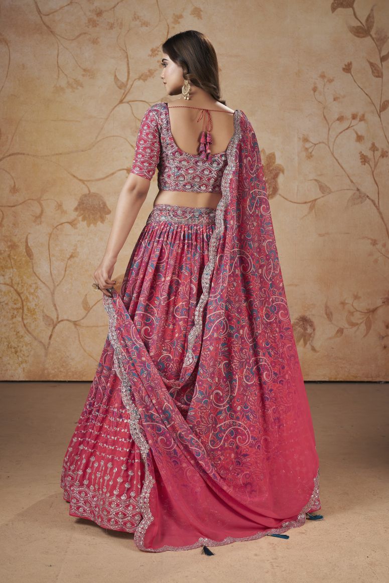 New Semi Stitiched Georgette Lehenga Choli