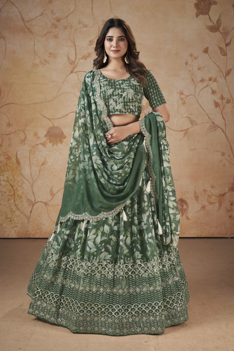 New Semi Stitiched Georgette Lehenga Choli