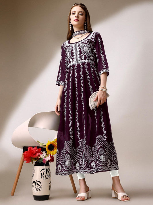 New Georgette Kurti With Duppatta