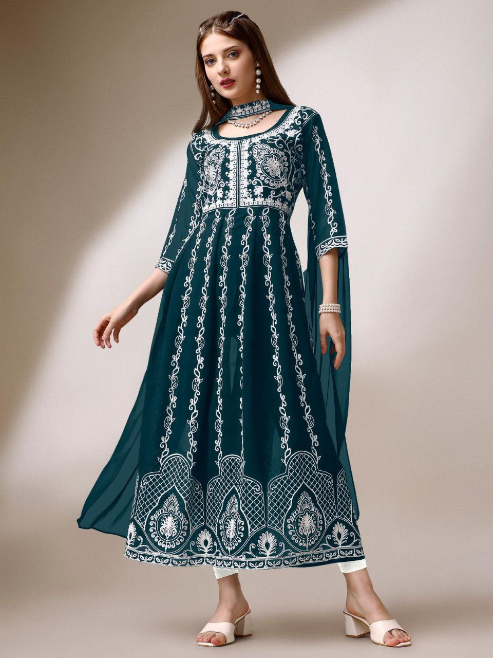 New Georgette Kurti With Duppatta