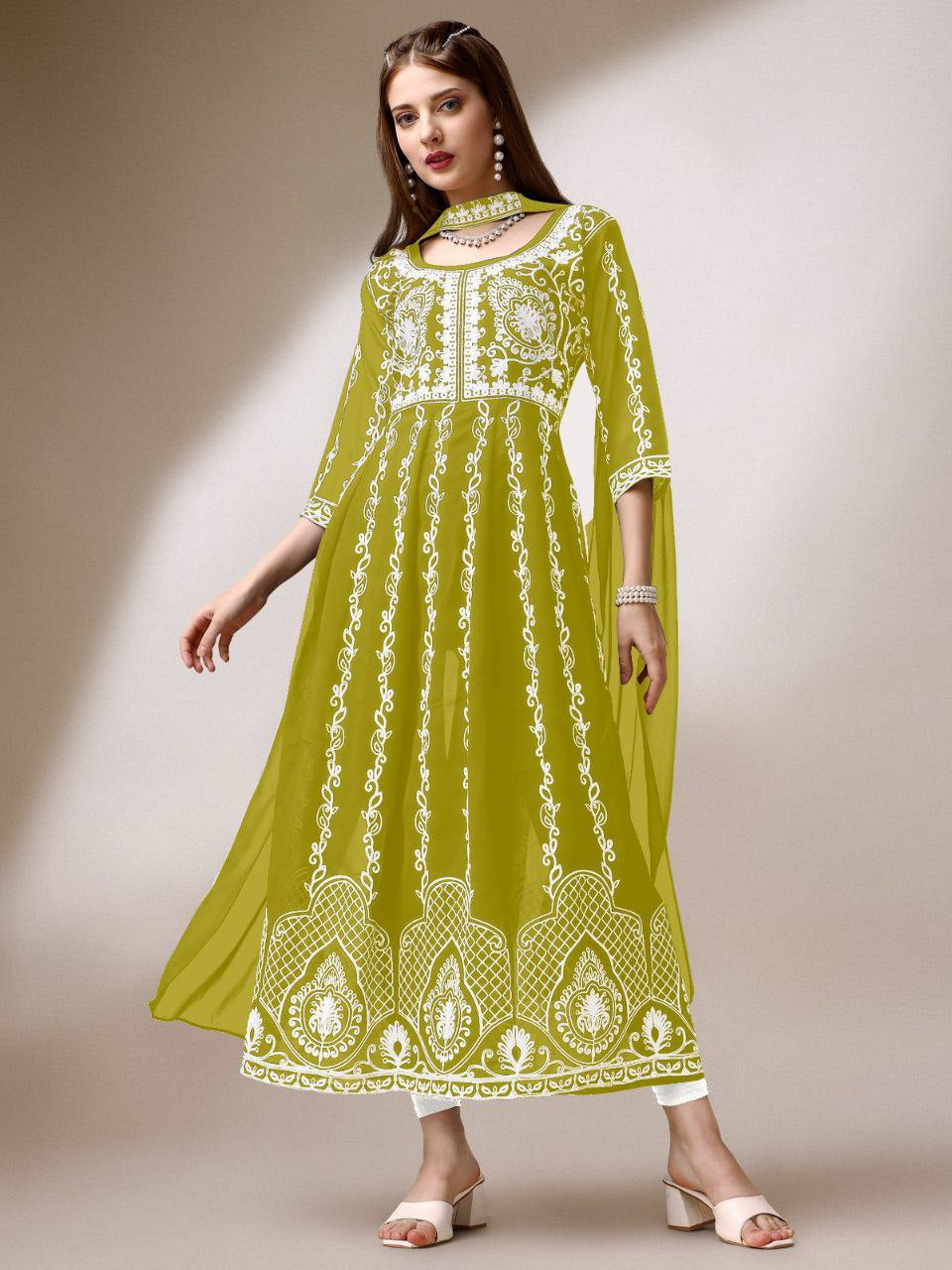 New Georgette Kurti With Duppatta