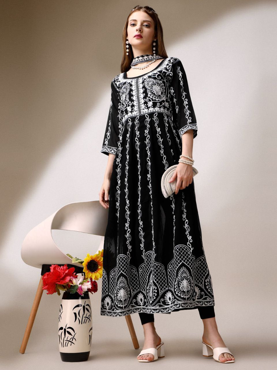 New Georgette Kurti With Duppatta