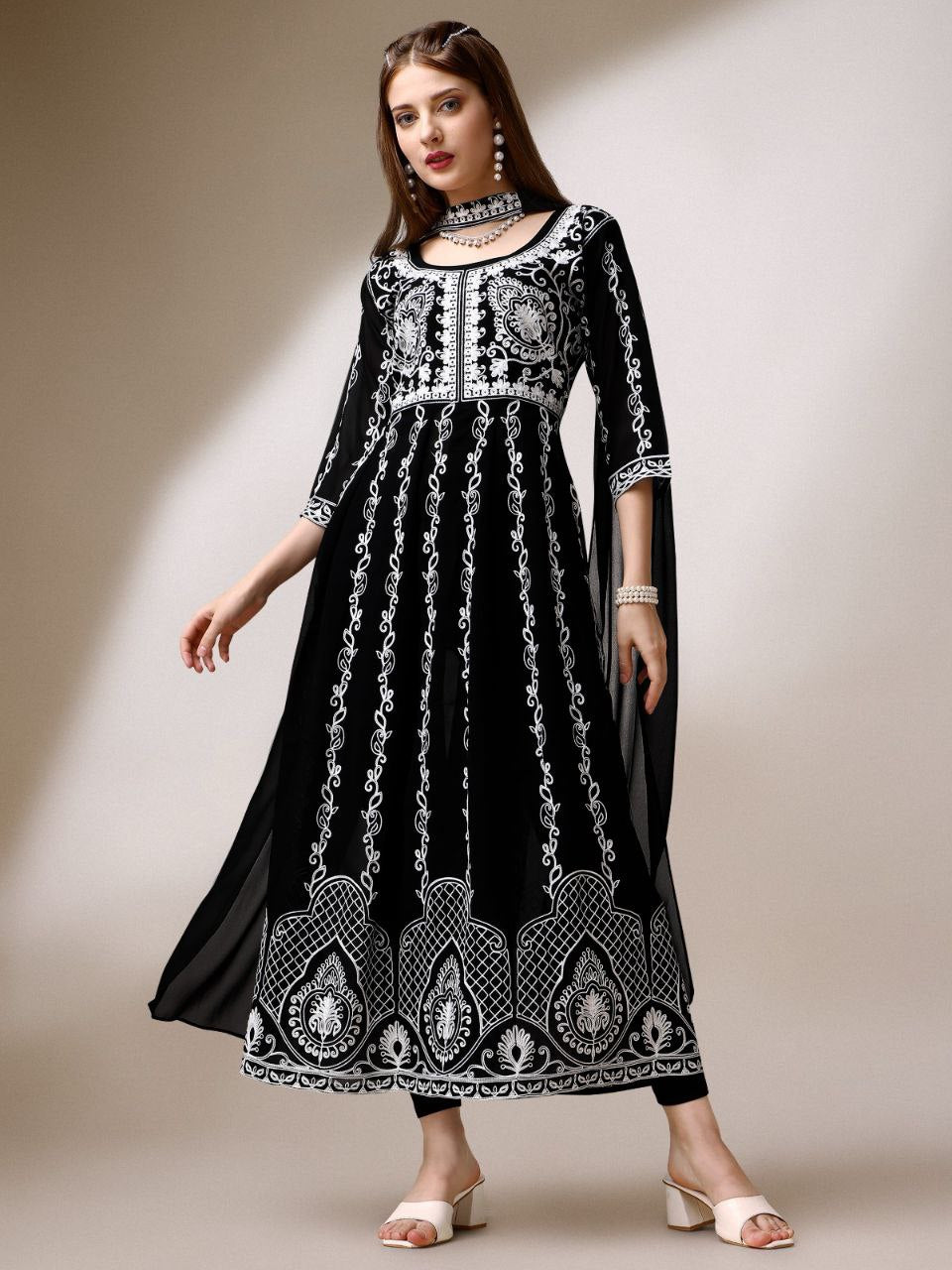 New Georgette Kurti With Duppatta