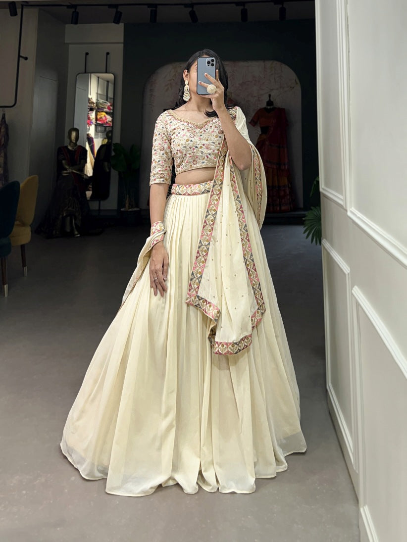 New Semi Stitiched Georgette Lehenga Choli