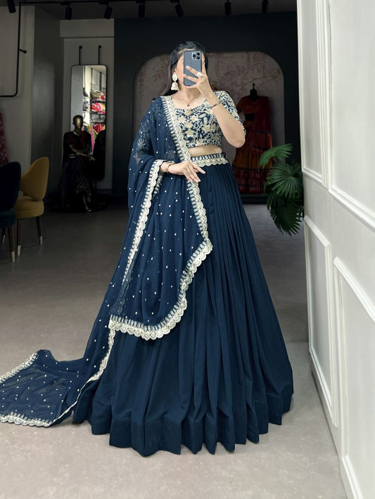 New Semi Stitiched Georgette Lehenga Choli