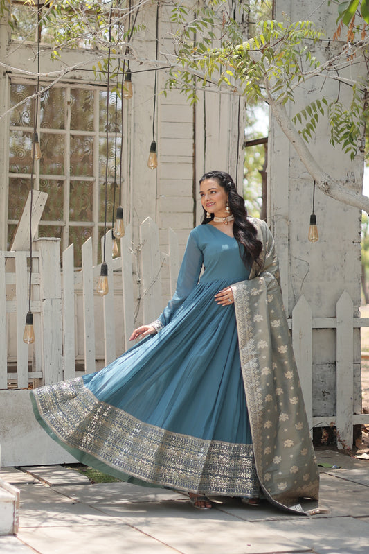 Ready Made Gowns With Dupatta