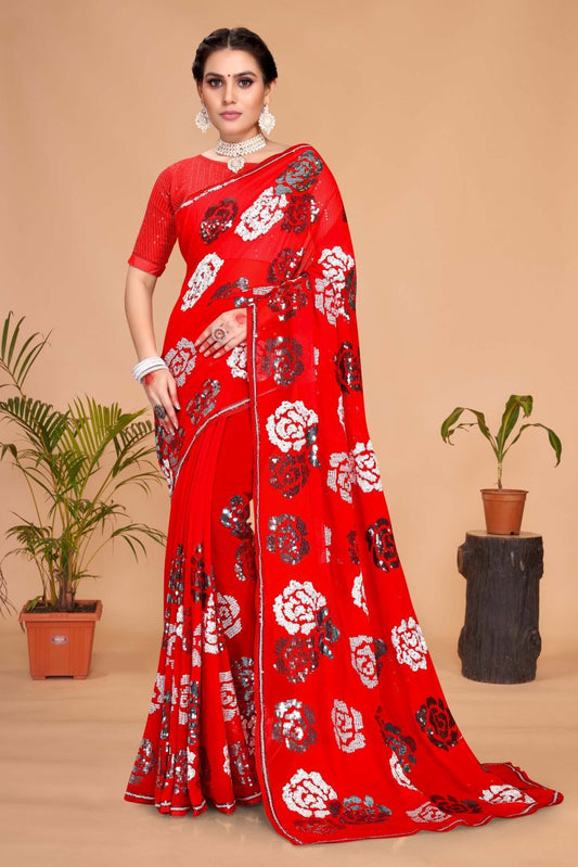 Georgette Silk Saree