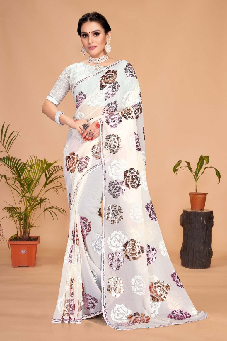 Georgette Silk Saree