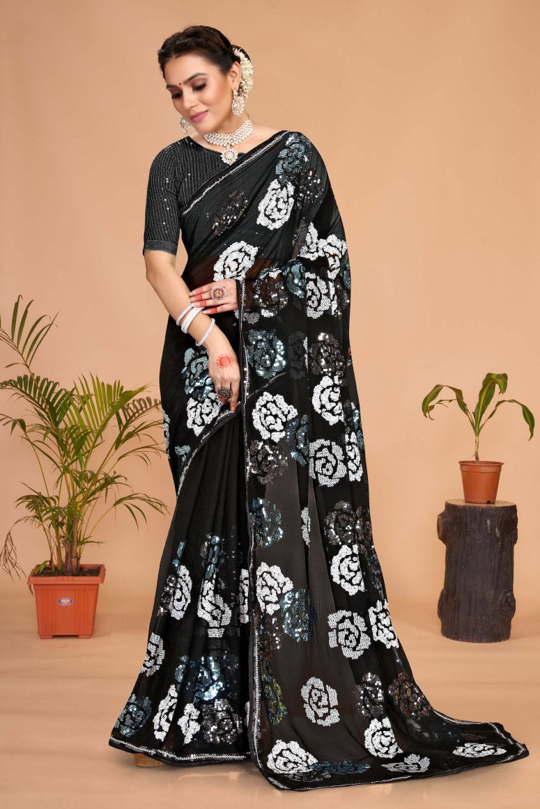 Georgette Silk Saree