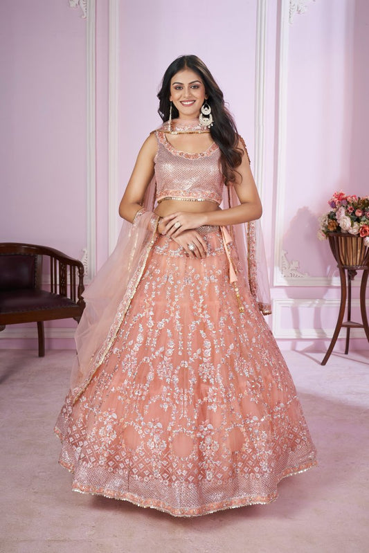 New Semi Stitiched Georgette Lehenga Choli