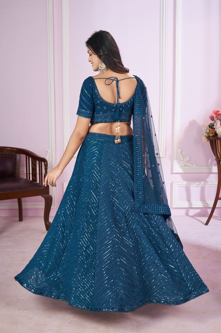 New Semi Stitiched Georgette Lehenga Choli