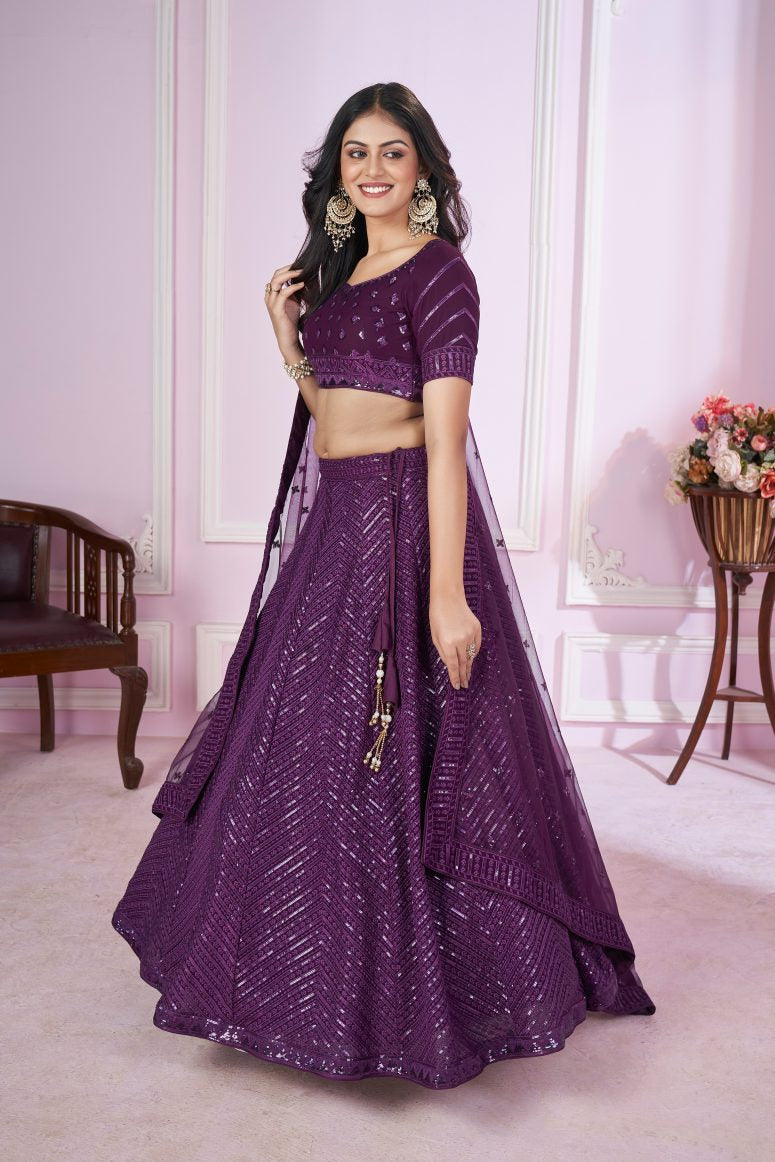 New Semi Stitiched Georgette Lehenga Choli