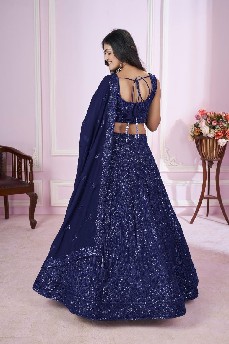 New Semi Stitiched Georgette Lehenga Choli