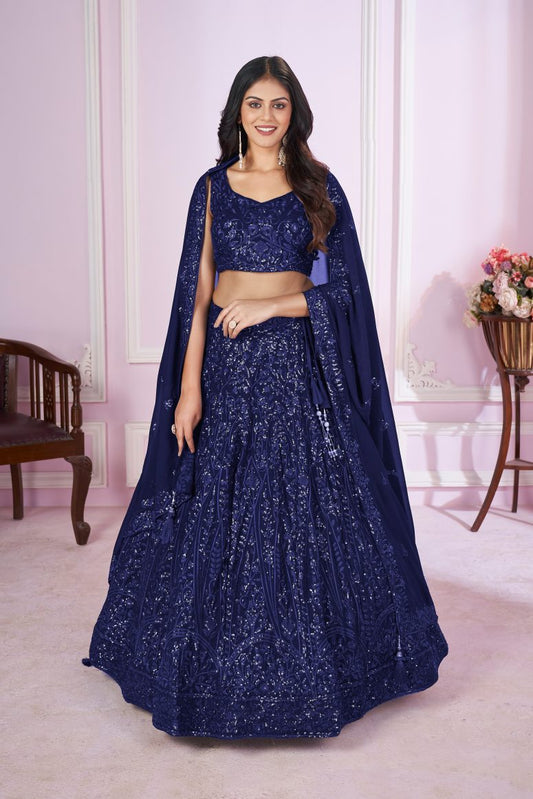 New Semi Stitiched Georgette Lehenga Choli