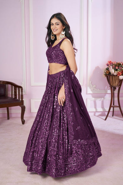 New Semi Stitiched Georgette Lehenga Choli