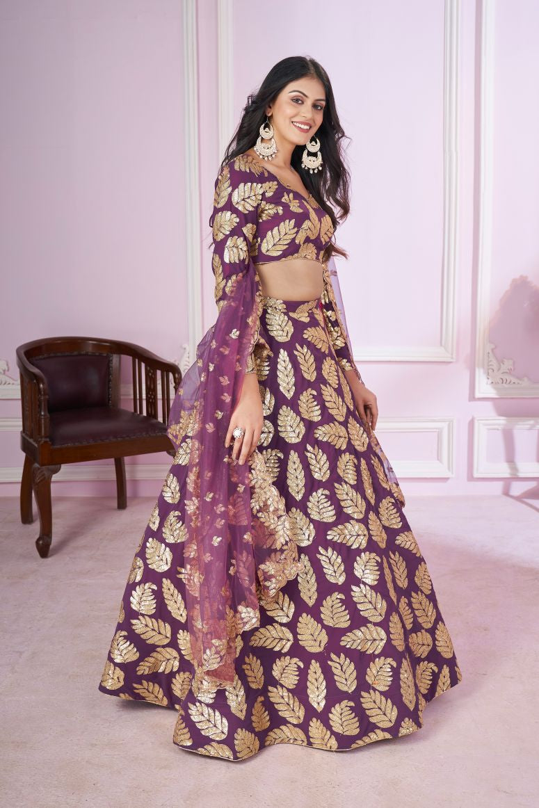 New Semi Stitiched Georgette Lehenga Choli