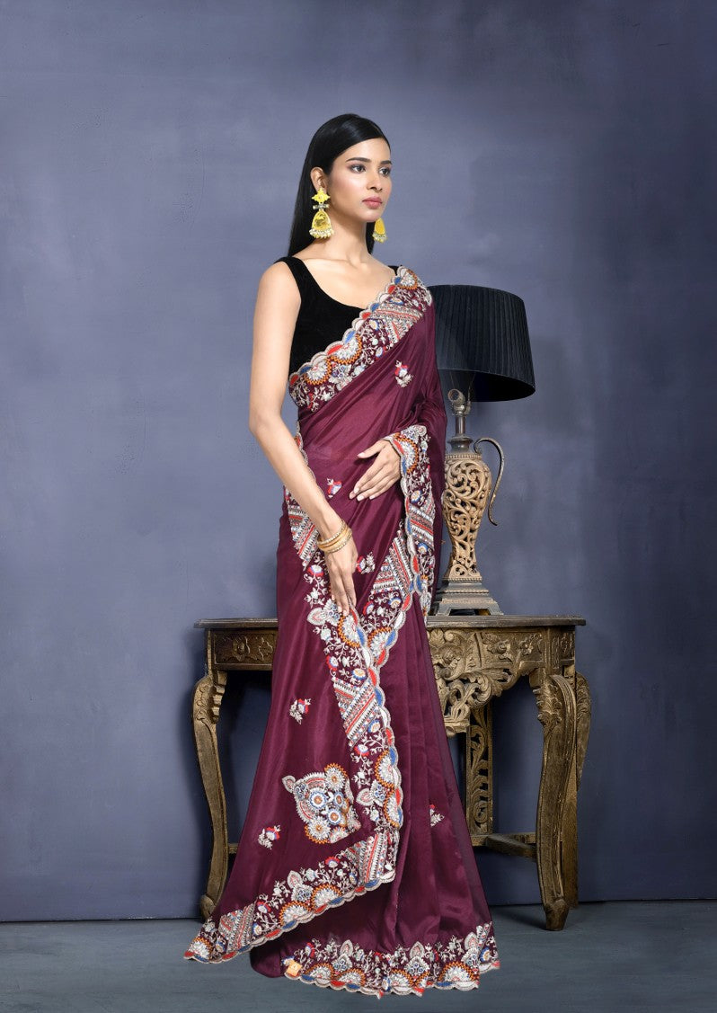 Catalog Designer Embroidery Work Saree