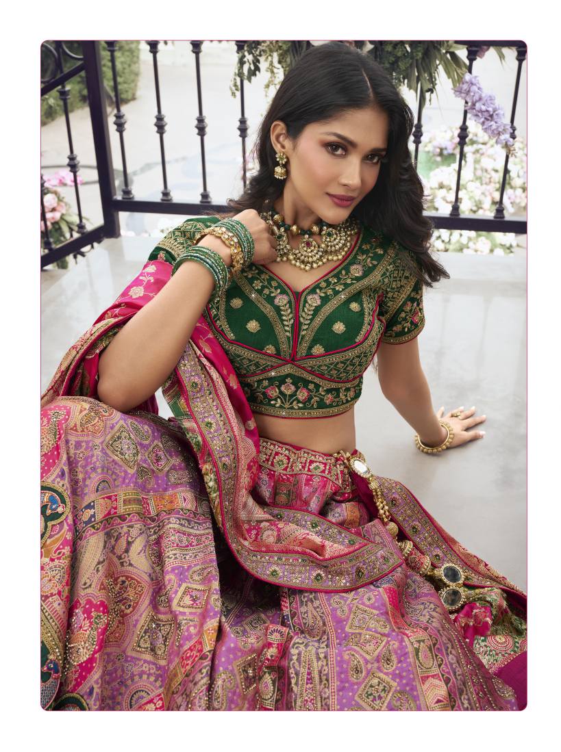 New Semi Stitiched Banarasi Lehenga Choli