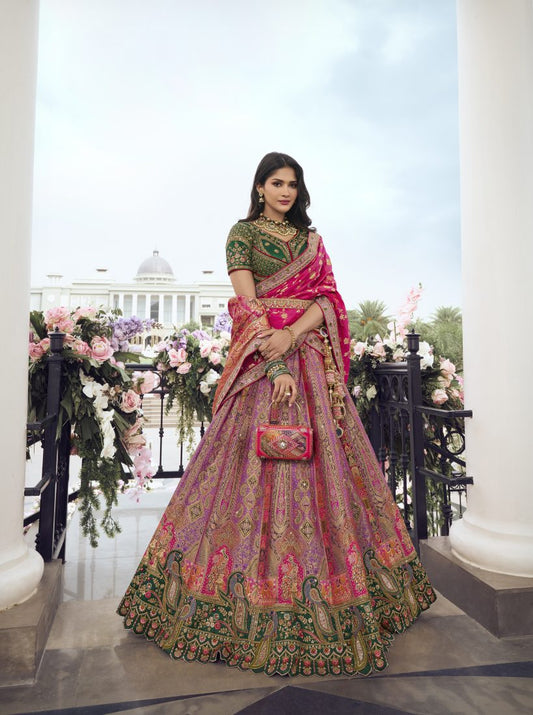 New Semi Stitiched Banarasi Lehenga Choli