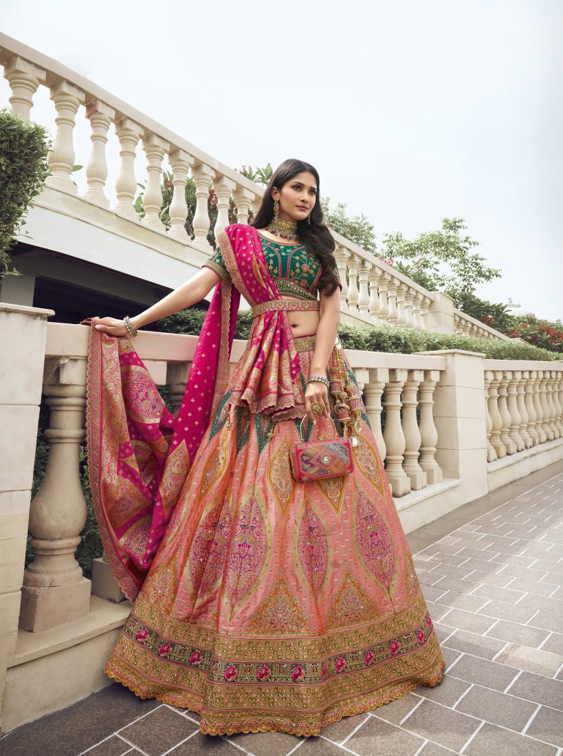 New Semi Stitiched Banarasi Lehenga Choli