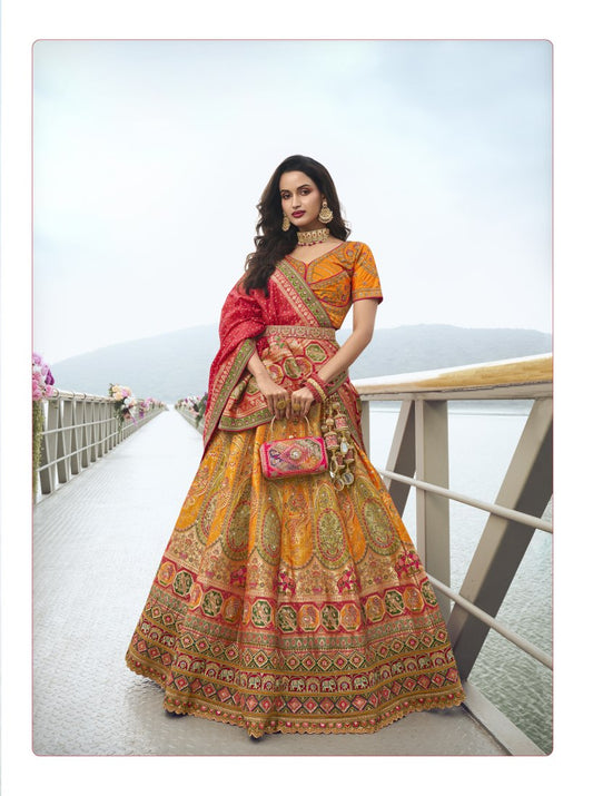 New Semi Stitiched Banarasi Lehenga Choli