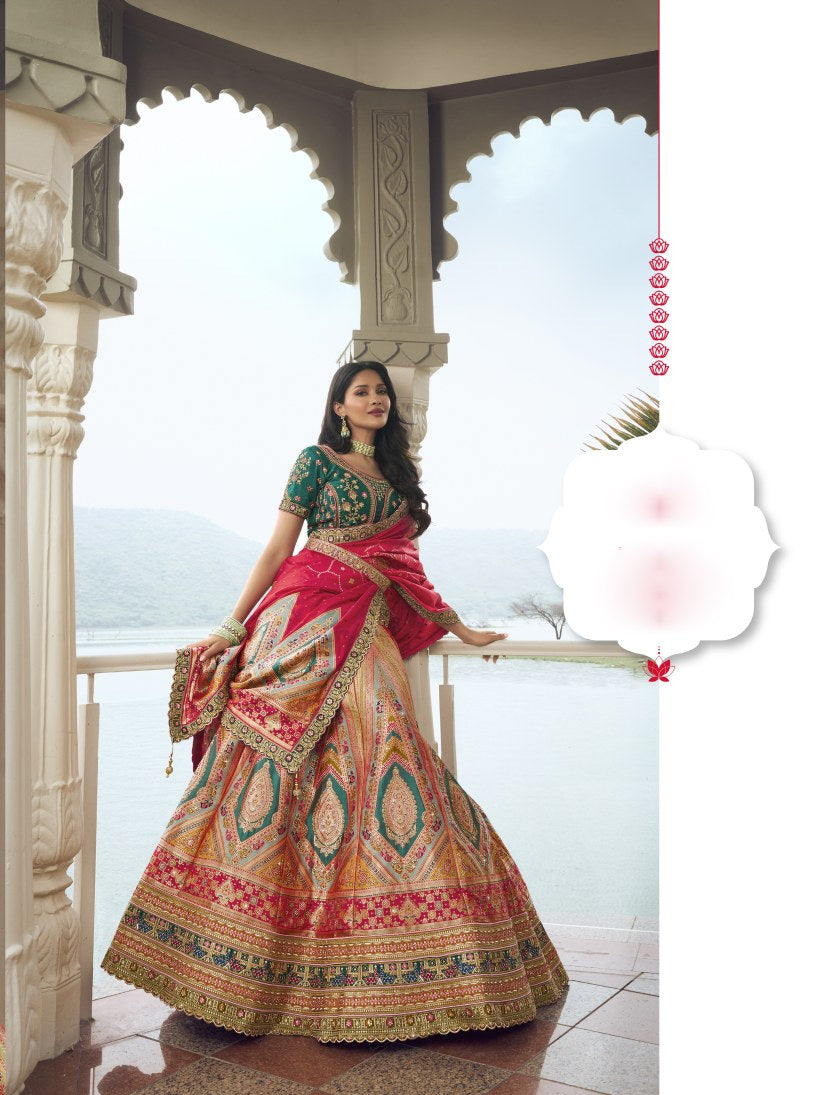 New Semi Stitiched Banarasi Lehenga Choli