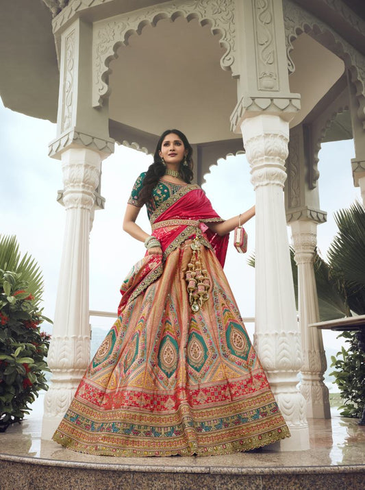 New Semi Stitiched Banarasi Lehenga Choli