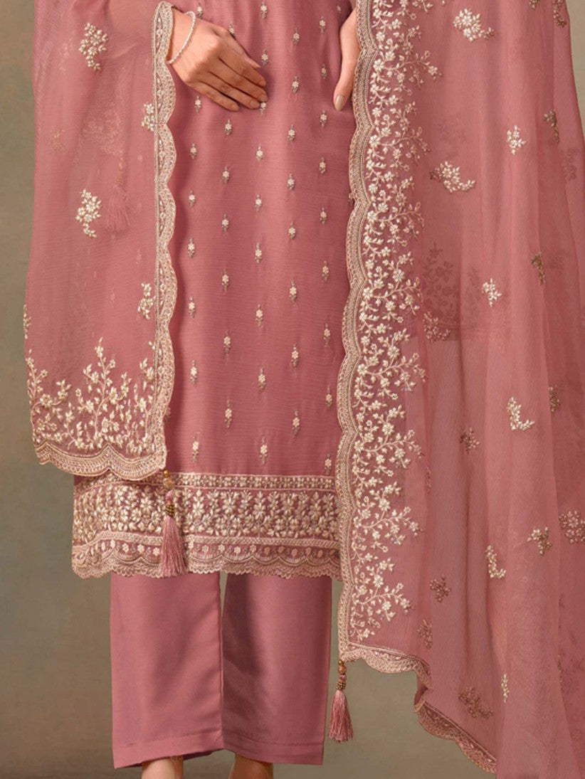 Semi-Stitched Straight Cut Salwar Suits