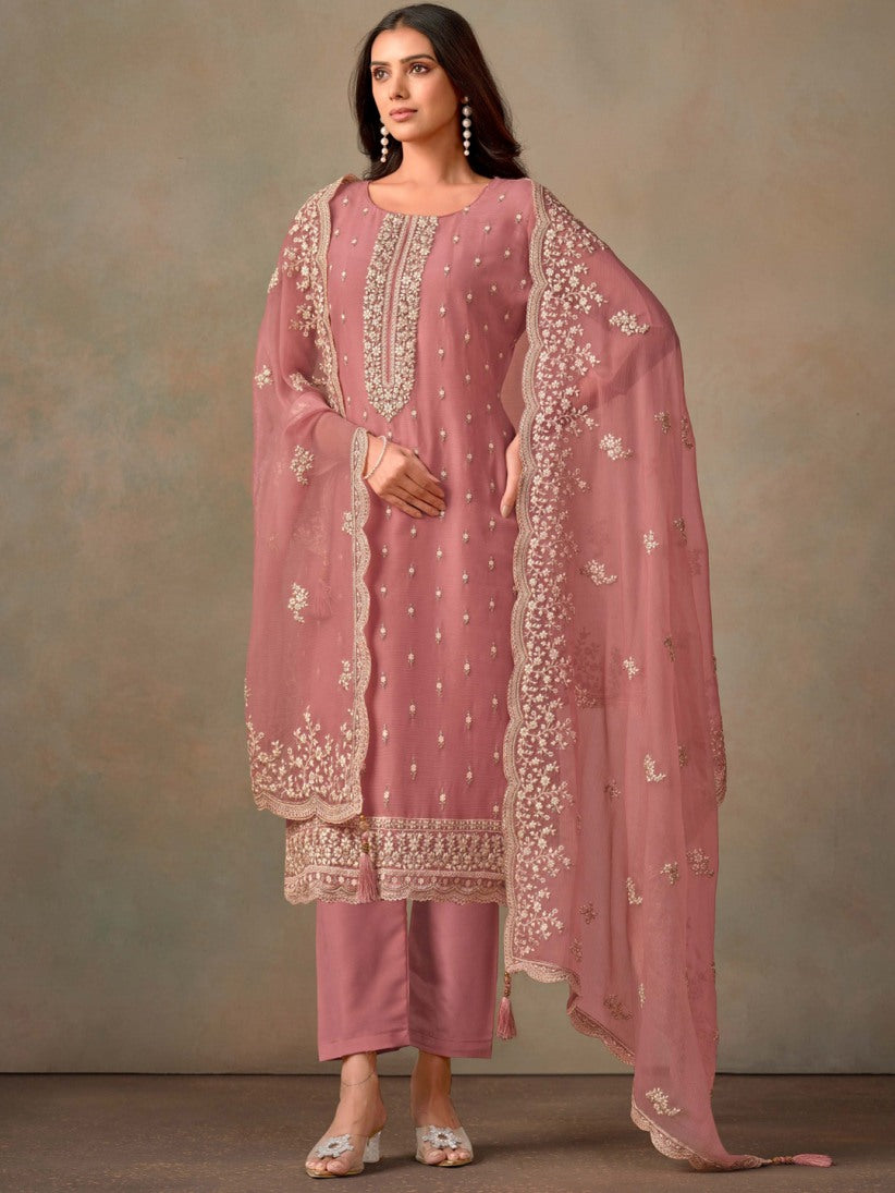 Semi-Stitched Straight Cut Salwar Suits