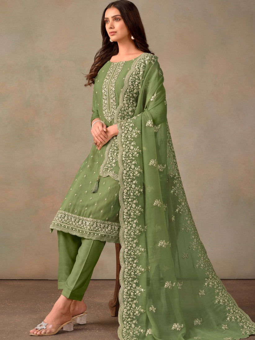 Semi-Stitched Straight Cut Salwar Suits