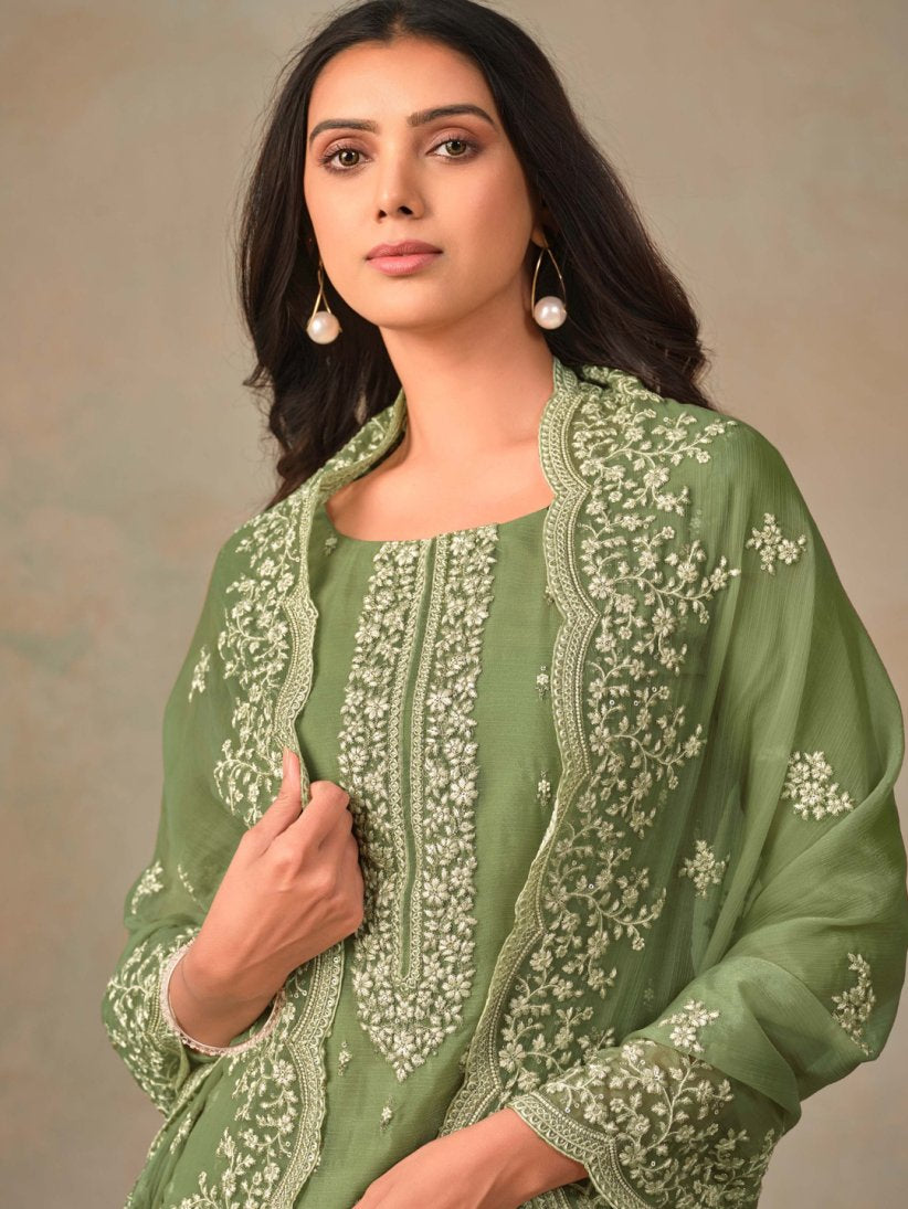 Semi-Stitched Straight Cut Salwar Suits